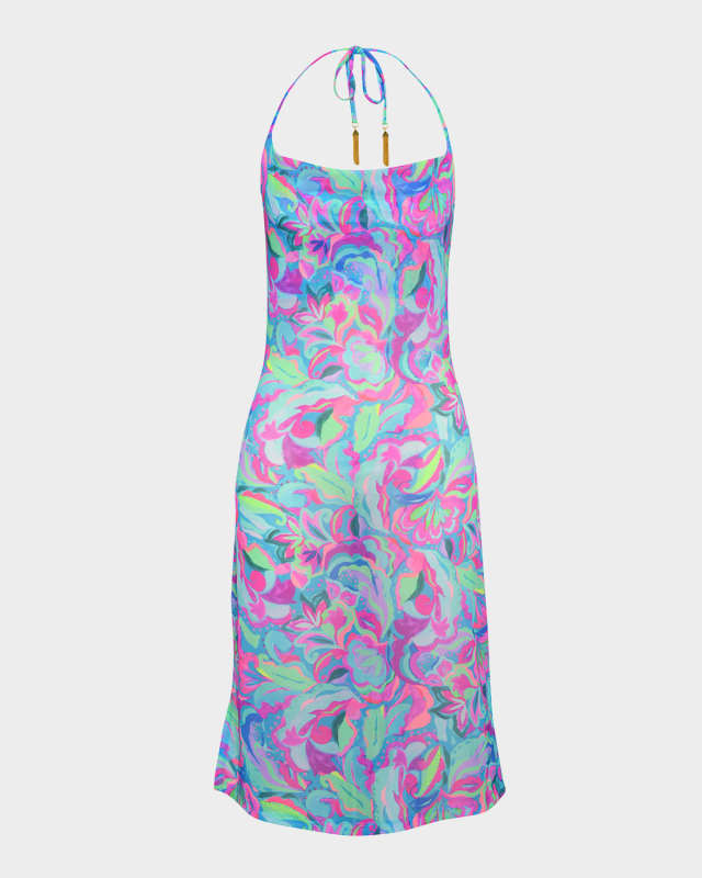 Swirltopia Halter Midi Dress
